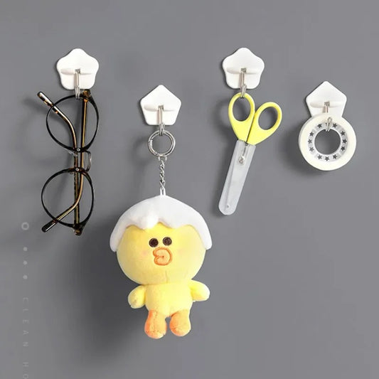 Small White U-Shaped Plastic Hooks