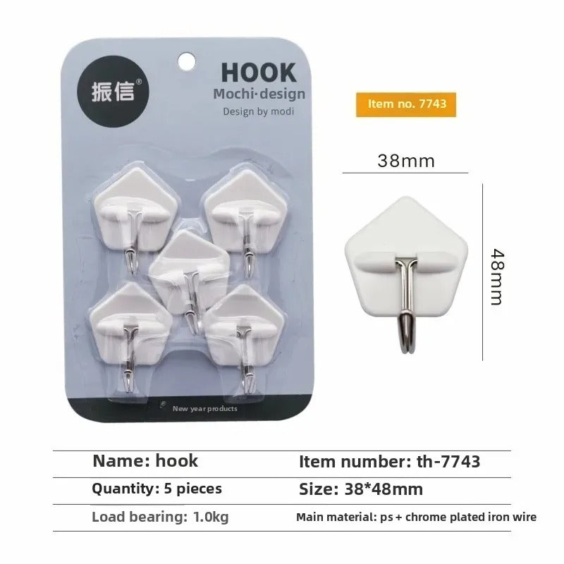Small White U-Shaped Plastic Hooks