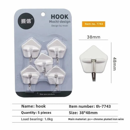 Small White U-Shaped Plastic Hooks